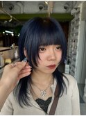ミディアムレイヤー/顔周り/韓国/シャギー/黒髪/暗髪/静岡駅/
