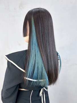 小顔ブリーチロング韓国ヘア顔周りレイヤー_ba559852