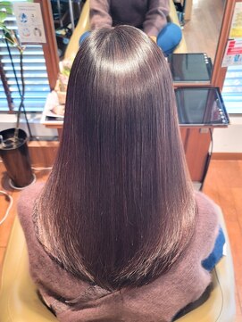 艶髪/髪質改善水素カラー/ストレート/艶感/艶髪/透明感