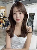 エインアンリー 明治神宮前(AIN.ANLY.) ◎パールベージュピンクブラウンカラー顔周りレイヤーカット