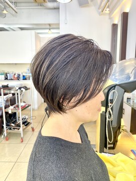 ヘアアーク(HAIR arc) ショートボブ#奏の杜#ニュアンスカラー#ひし形#くびれ#かわいい