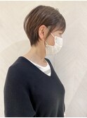 ショート×ハイライト白髪ぼかし×シルキーベージュ[心斎橋]