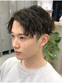 前下がりマッシュツイストスパイラルパーマソフトツーブロック