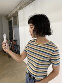 ボブにパーマ。