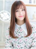 大人かわいいショコラピンクエアーストレートc5越谷20代30代40代