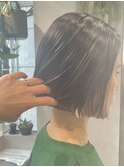 【cres奈佳子】ハイライト×ダークカラー×切りっぱなしボブ