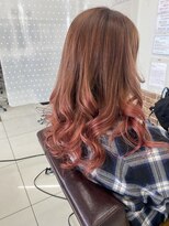 髪こうぼう&nbsp;ピンク系グラデーション