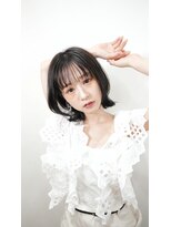 ヘアーラボ ハチ(HAIR LABO HACHI)&nbsp;外ハネミディアムヘア　前髪あり