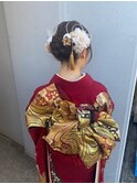 成人式/着付け/ヘアセット/振袖/お団子ヘア