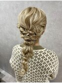 編み下ろし　ヘアアレンジ