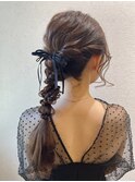【ローポニーテール】結婚式/銀座/ヘアセット/アレンジ/カチモリ