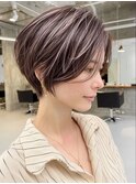 柔らかさ際立つウォームハイライトショート