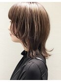 マッシュウルフ×ブリーチなしカラー◎小顔レイヤーカット