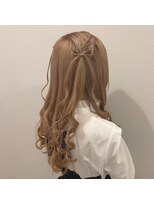 ヘアセット アリエス 新宿駅前店(aries)&nbsp;髪リボンハーフツイン