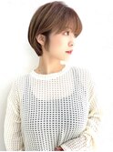 大人可愛い小顔ひし形クビレ丸みボブ20代30代大人ショート