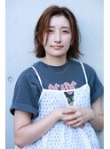 ハイライトカラーの外ハネボブ