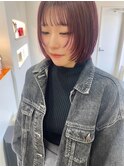 姫カットボブ/カシスピンク/ボブ