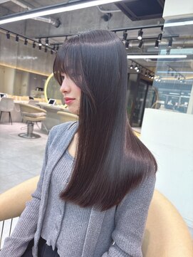 ロンドメリア 天神大名店(Lond Melia) イメチェンヘアスタイル美髪のススメワイドバングブルーブラック