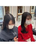 美髪ストレート 美髪ロング 縮毛矯正 艶髪 クロスパーマ