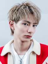 オーシャントーキョー 大阪(OCEAN TOKYO) ハイライトミルクティーベージュツーブロックメンズマッシュ