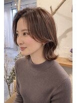 シュプール(SPUR)&nbsp; ショートバングのグレージュ×ミルクティー