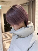 プログレス 仙台駅東口店(PROGRESS)&nbsp;ブリーチデザイン/ピンクラベンダー/ウルフカット/メンズ