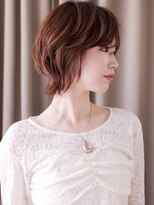 カバーヘア ブリス 志木南口駅前店(COVER HAIR bliss)&nbsp;ミルクブラウンナチュラルショートボブウルフカット20代30代Z