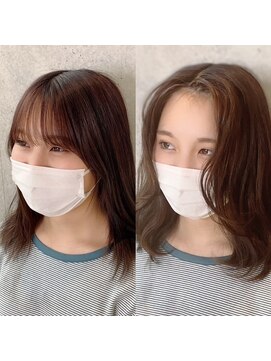 アフィーロ(ACHFILO) 前髪エクステ20代30代大人女子髪型　透明感ダークカラー