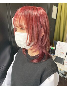 ガルボ ヘアー(garbo hair) #チェリーピンク#ウルフカット#艶髪#下村スタイル
