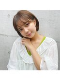 『 ワンカールボブ × 透明感ブラウン』小顔ひし形シルエット