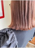 ガーリーコーラル♪モード香る、ミディアムフラットボブ☆