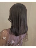 ダークカラー_マロンベージュ Aラインボブ かきあげ