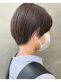 マッシュショートカット丸みショートヘア黒髪ショートボブヘア
