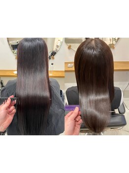 天然由来の薬剤で綺麗な美髪ナチュラルストレート。お手入れが楽に[亀有/縮毛矯正/髪質改善トリートメント]