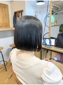 黒髪/透明感ボブ/ミニボブ/ココアベージュ［日比谷］