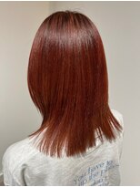 アルフレッド 桜本町店(alfRed) 髪質改善 ミディアムレイヤー ハイトーン オレンジブラウン