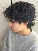 ツイストスパイラルパーマメンズウルフメンズパーマ群馬県太田市