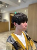 20代30代40代ツーブロックマッシュダークアッシュブルーカラー