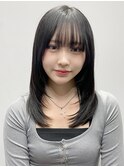 小顔 前髪 レイヤーカット ホワイトグレージュ"