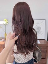 ヘアー アイス 御器所本店(HAIR ICI)&nbsp;ブリーチなしカラー暖色カラーチェリーレッド夏カラーロング