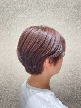 アクセ 大人可愛い奥行きショート＊アプリコットオレンジ＊30代40代