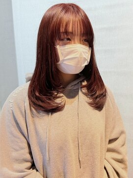 ノッポサン(Noppo3) セミロング レイヤーカット ワンカール ピンクベージュ 似合わせ