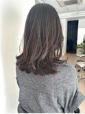 イメチェンヘア　ミディアム　レイヤーカット　暗髪ヘア