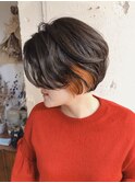 【RICCA渡辺】オレンジのインナーカラー＆レイヤーボブ