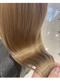 【VIVO】池田 髪質改善カラー 艶髪ストレート ことりベージュ