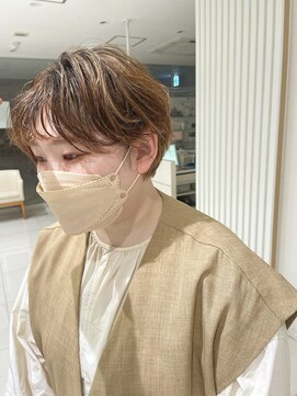 ケンジ 洋光台(KENJE) 癖毛ショート×ハイライトカラーstyle by 田爪【洋光台美容室】