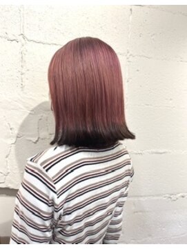 フレッサ(flesa) ツートンピンクとグレーでメリハリボブ♪