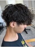 波巻きパーマツイストスパイラルパーマメンズマッシュパーマ