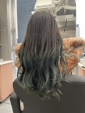 ジエクト カナウ(The Ect canow) オリーブグレー/グラデーションカラー/裾カラー/グリーン