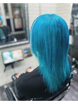 【派手髪】turquoise blue【メッシュ】